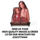 Load image into Gallery viewer, Little Sister, Big Sister Customized Wooden Photo Frame Stand - Personalized Sibling Gift