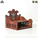 Load image into Gallery viewer, Wooden Shubh Labh Mandir With Utility Shelf | Small Pooja Temple for Table, Wall, or Shelf | DIY | 8x8x8.5 Inch