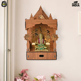 Load image into Gallery viewer, Wooden Temple For Home Premium 3D Golden Cutwork Design Mandir For Office Table With Storage Drawer (DIY) (Ecofriendly) (24x13inch)