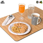 Foldable Sofa Armrest Tray | Bamboo Finish Couch Tray for Snacks, Drinks, Coffee | Available in Small & Large | Eco-Friendly MDF Wood