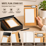 Wooden Smart Diary with Window White Board & Marker | A5 Notebook with Mobile & Pen Stand | Personal Use, Office & Corporate Gift
