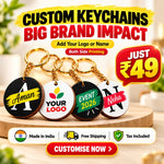 Premium Custom MDF Round Keychains | Double-Sided Color Printed Logo & Name Keyrings