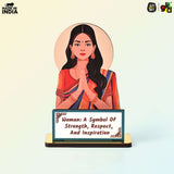 Load image into Gallery viewer, Wooden Traditional Women Memento | International Women's Day Award | Gift for Women Employees &amp; Leaders