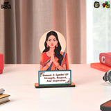 Load image into Gallery viewer, Wooden Traditional Women Memento | International Women's Day Award | Gift for Women Employees &amp; Leaders