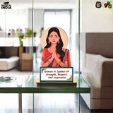 Load image into Gallery viewer, Wooden Traditional Women Memento | International Women's Day Award | Gift for Women Employees &amp; Leaders