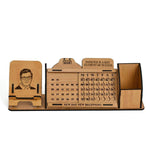 Lifetime Calendar With Desk Organizer and Mobile Stand | Desk Calendar | Mobile Accessories Gift Kya De