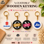 Custom Printed Wooden Keychains for Businesses | Personalized Logo & Name Keyrings | Bulk Corporate Promotional Gifts | MDF Round Keychains