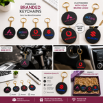 Custom Printed Wooden Keychains for Businesses | Personalized Logo & Name Keyrings | Bulk Corporate Promotional Gifts | MDF Round Keychains