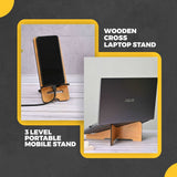 Load image into Gallery viewer, Cross Laptop Stand &amp; Mobile Stand Combo | Laptop Accessories | Desk Accessories