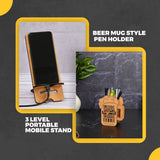 Load image into Gallery viewer, Mobile Stand &amp; Beer Mug Style Pen Holder Combo | Gift For Beer Lover | Desk Accessories Gift Kya De