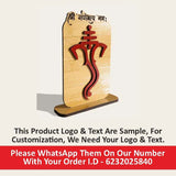 Load image into Gallery viewer, Customize Ganesh Wooden Idol Table Top | Shri Ganeshay Namh For Pooja Room | House Warming / Return Gift Gift Kya De