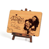 Load image into Gallery viewer, Personalized Valentine’s Day Wooden Photo Frame | Gift for Couple, Him &amp; Her | Wooden Plaque with Photo (6x4 Inches)