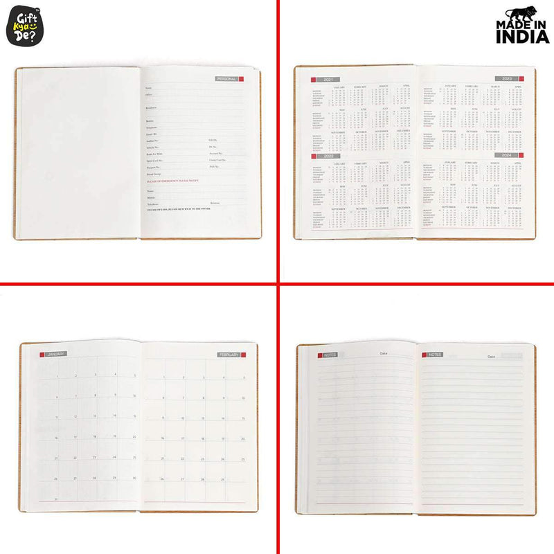 Diary, Bamboo Bottle, and Key Chain | Eco-Friendly New Year Gift Hamper | Perfect For Corporate Gift