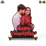 Load image into Gallery viewer, Happy Anniversary Customized Wooden Photo Frame Stand - Personalized Couple Gift