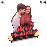 Load image into Gallery viewer, Happy Anniversary Customized Wooden Photo Frame Stand - Personalized Couple Gift