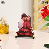 Load image into Gallery viewer, Happy Anniversary Customized Wooden Photo Frame Stand - Personalized Couple Gift