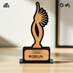 Momento Awards and Trophy for Winner, Beautiful Black and Bamboo Design with Wooden Cutwork, Easy Print and Sticker Paste Your Matter, Eco Friendly Corporate Gifts (Size 10x6)