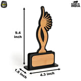 Load image into Gallery viewer, Momento Awards and Trophy for Winner, Beautiful Black and Bamboo Design with Wooden Cutwork, Easy Print and Sticker Paste Your Matter, Eco Friendly Corporate Gifts (Size 10x6)