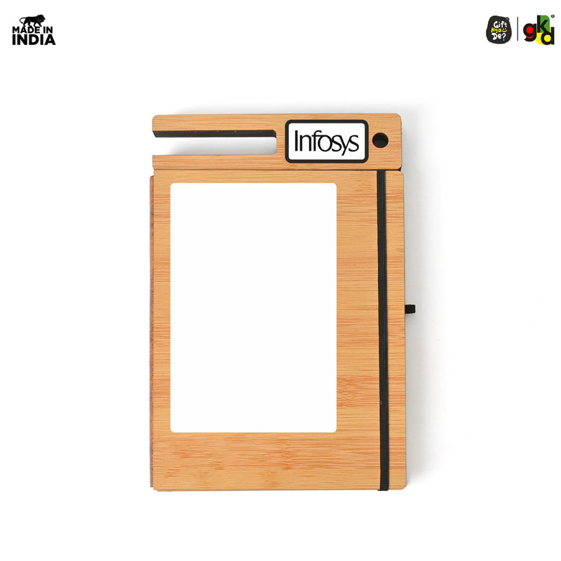Wooden Smart Diary with Window White Board & Marker | A5 Notebook with Mobile & Pen Stand | Personal Use, Office & Corporate Gift (Copy)