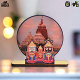 Load image into Gallery viewer, Lord Jagannath Wooden Table Top Frame with Puri Temple Background - 6x5 Inches | Divine Home Décor | Spiritual Gift - Gift Kya De 