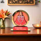 Load image into Gallery viewer, Khatu Shyam Ji Showpiece for Home Mandir | Wooden Idol with Golden Acrylic | Spiritual Gift