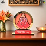 Load image into Gallery viewer, Khatu Shyam Ji Showpiece for Home Mandir | Wooden Idol with Golden Acrylic | Spiritual Gift