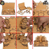 Load image into Gallery viewer, Wooden Portable Mandir &amp; Diya Stand Combo | Best Diwali Gift | Housewarming Gift Gift Kya De