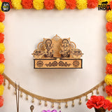 Load image into Gallery viewer, Wooden Portable Mandir &amp; Diya Stand Combo | Best Diwali Gift | Housewarming Gift Gift Kya De