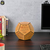 Wooden 3D Pentagon Desk Calendar - 2024