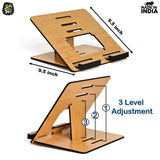 Load image into Gallery viewer, Wooden Foldable Portable Laptop Stand With 3 Level Adjustable Stand