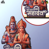 Load image into Gallery viewer, Har Har Mahadev Shiv Parvati Wooden Tabletop | Lord Shiva &amp; Goddess Parvati Idol for Home, Office &amp; Puja Decor | Divine Gift for Maha Shivratri
