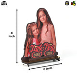 Load image into Gallery viewer, Little Sister, Big Sister Customized Wooden Photo Frame Stand - Personalized Sibling Gift