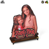 Load image into Gallery viewer, Little Sister, Big Sister Customized Wooden Photo Frame Stand - Personalized Sibling Gift