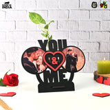 Load image into Gallery viewer, You &amp; Me Wooden Table Top &amp; Personalized Photo Frame with Test Tube Planter –  Romantic Valentine&#39;s Day Gift