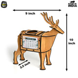 Deer Showpiece Desk Organizer With Clock & Calendar 2023