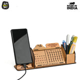 Lifetime Calendar With Desk Organizer and Mobile Stand (Motivational) (Bamboo))